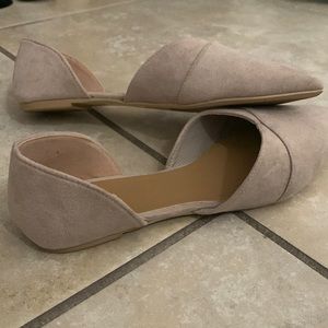 Suede nude beige flats
